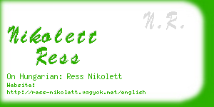 nikolett ress business card